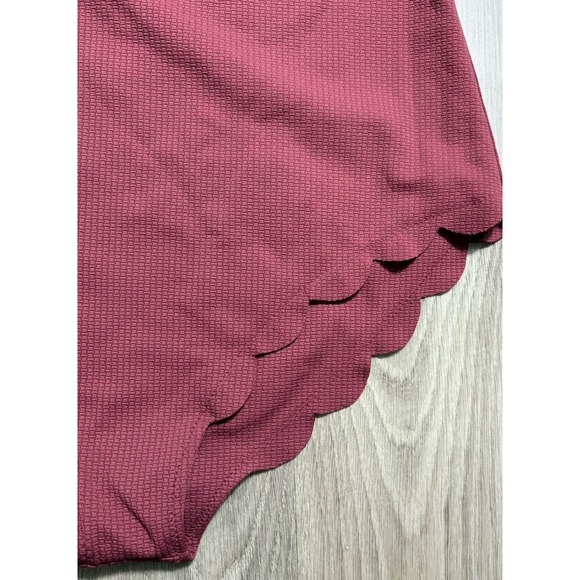 Marysia Swim Antibes One Piece Swimsuit Size XL Beet Scalloped Edge Bow - Picture 6 of 10